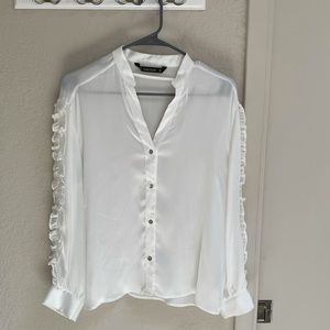 Zara ruffle sleeve blouse